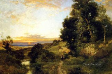 Una tarde en el paisaje de verano del río Thomas Moran Pinturas al óleo